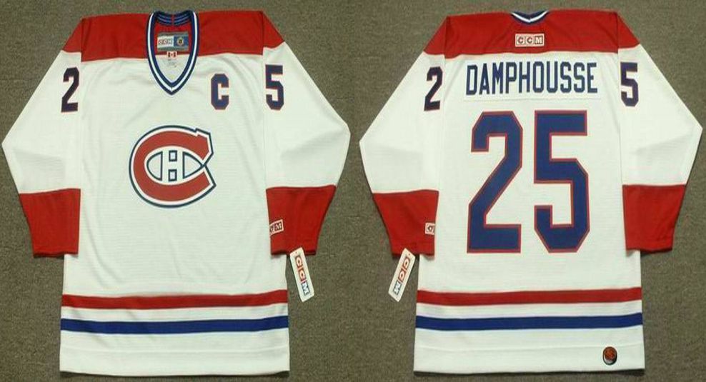 2019 Men Montreal Canadiens #25 Damphousse White CCM NHL jerseys->montreal canadiens->NHL Jersey